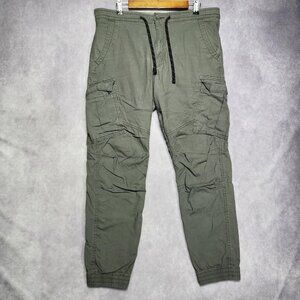 Denizen Levis Jogger Pants Mens 36 Gray Cargo Drawstring Cuffed Utility Gusset